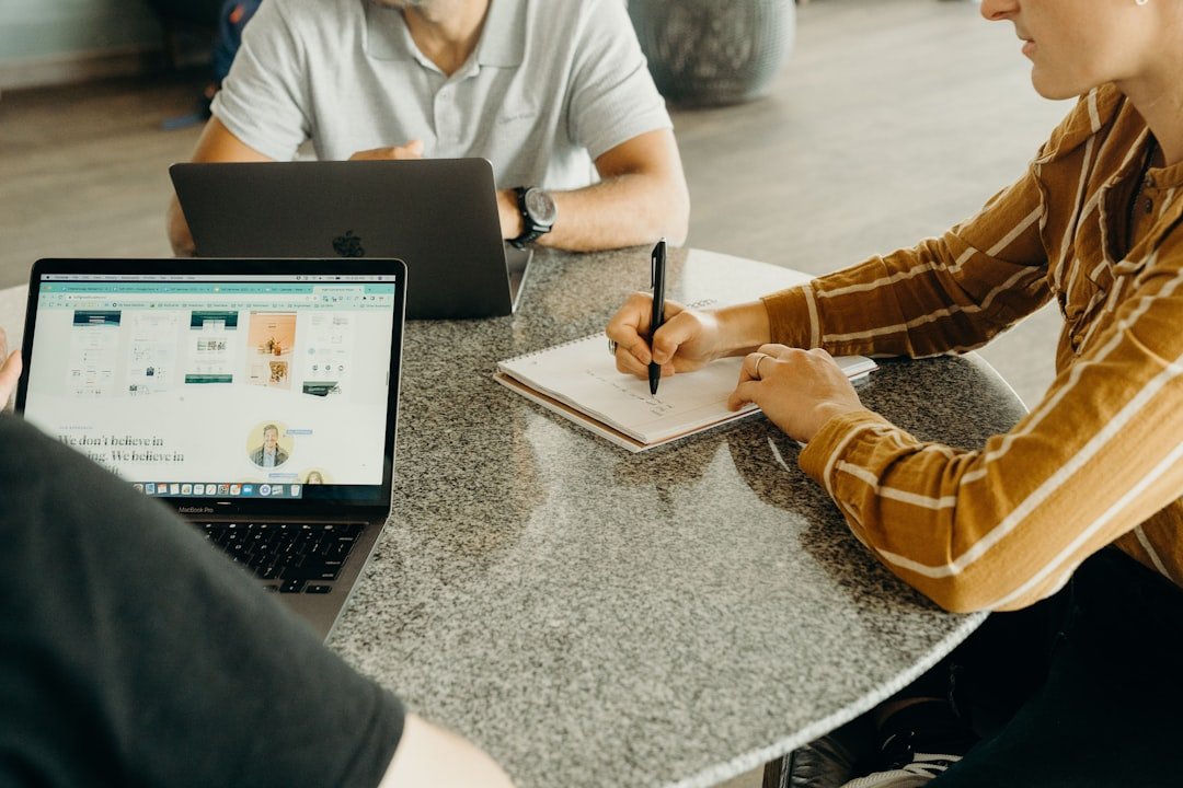 a small team on a video call meeting from a home office