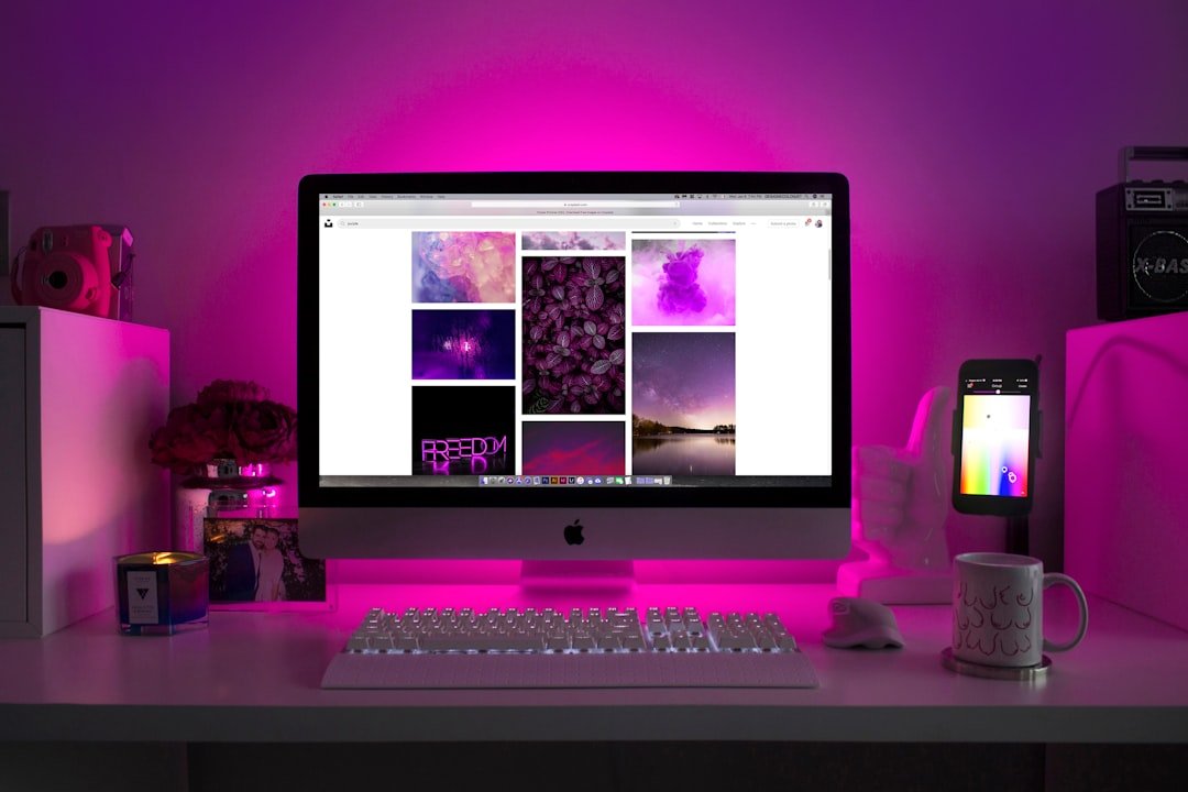 Browsing a digital art portfolio on a computer screen